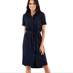 Rachel Parcell Shirt Dress w Belt Navy Blue size Medium